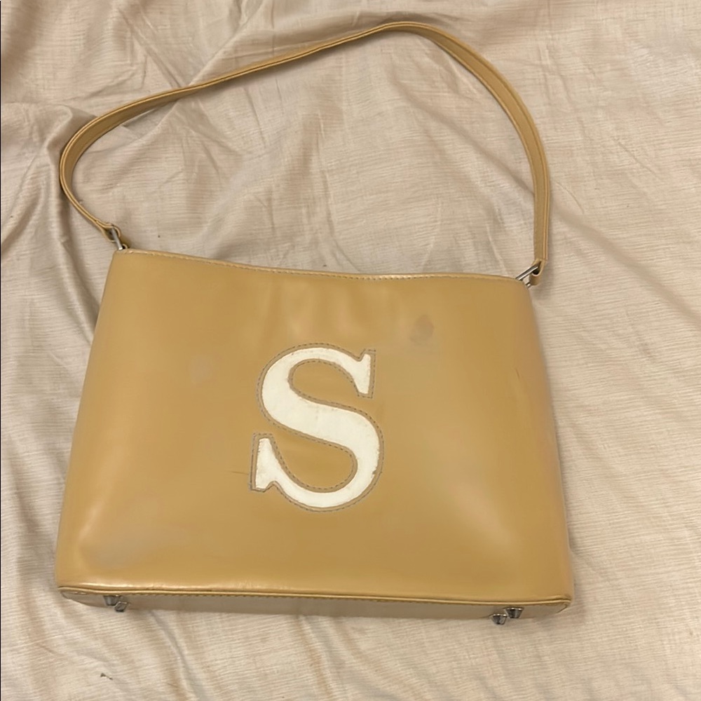 Monogram “S” blush pink  Shoulder Bag with White Accent